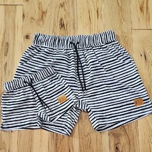 Bronte Daddy & Baby Swim Set Striped Black and White